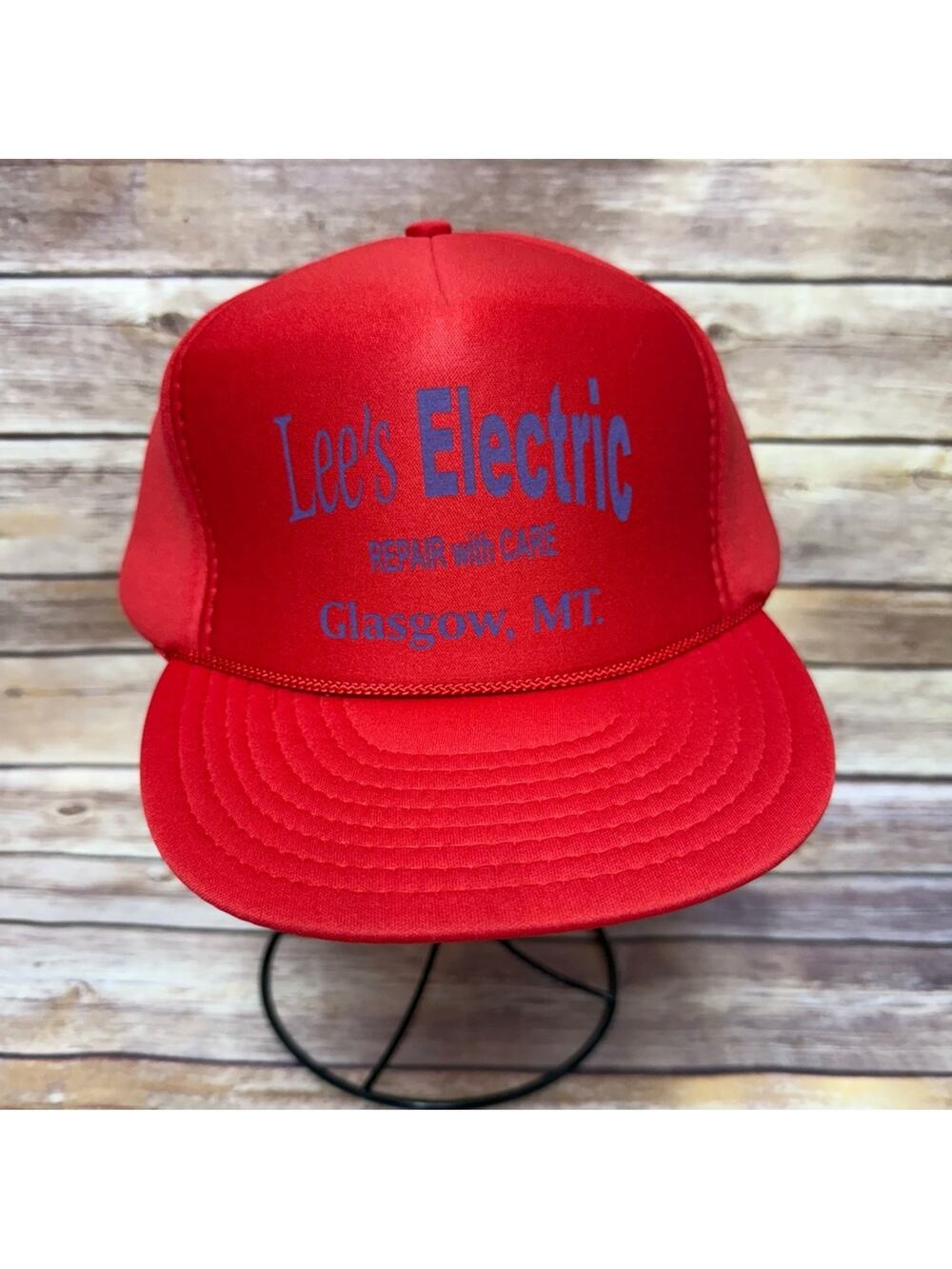 Lee's Electric, Nissin Red Men's Cap Vintage Insulated Foam Trucker Hat